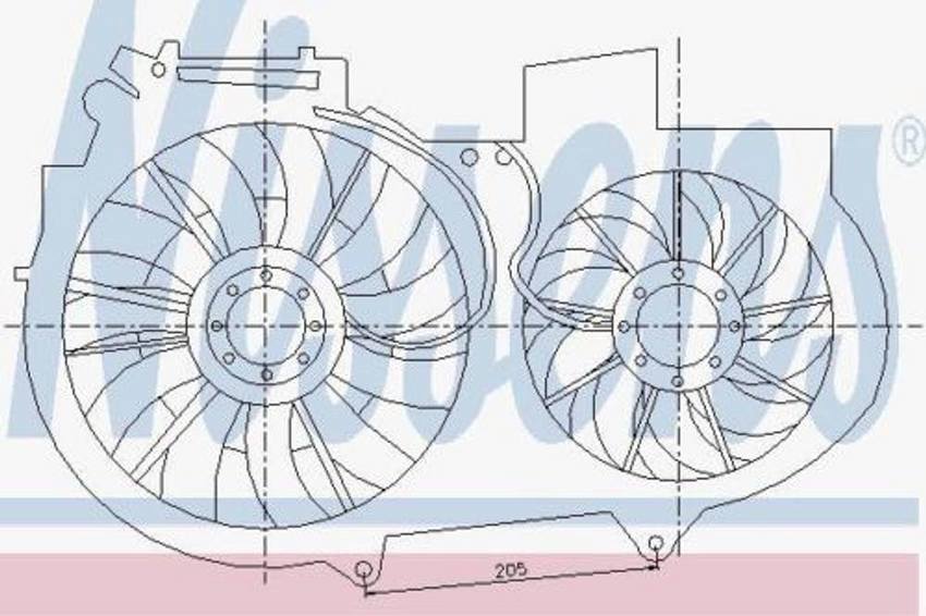 Audi Auxiliary Cooling Fan Assembly 8E0959455N - Nissens 85247